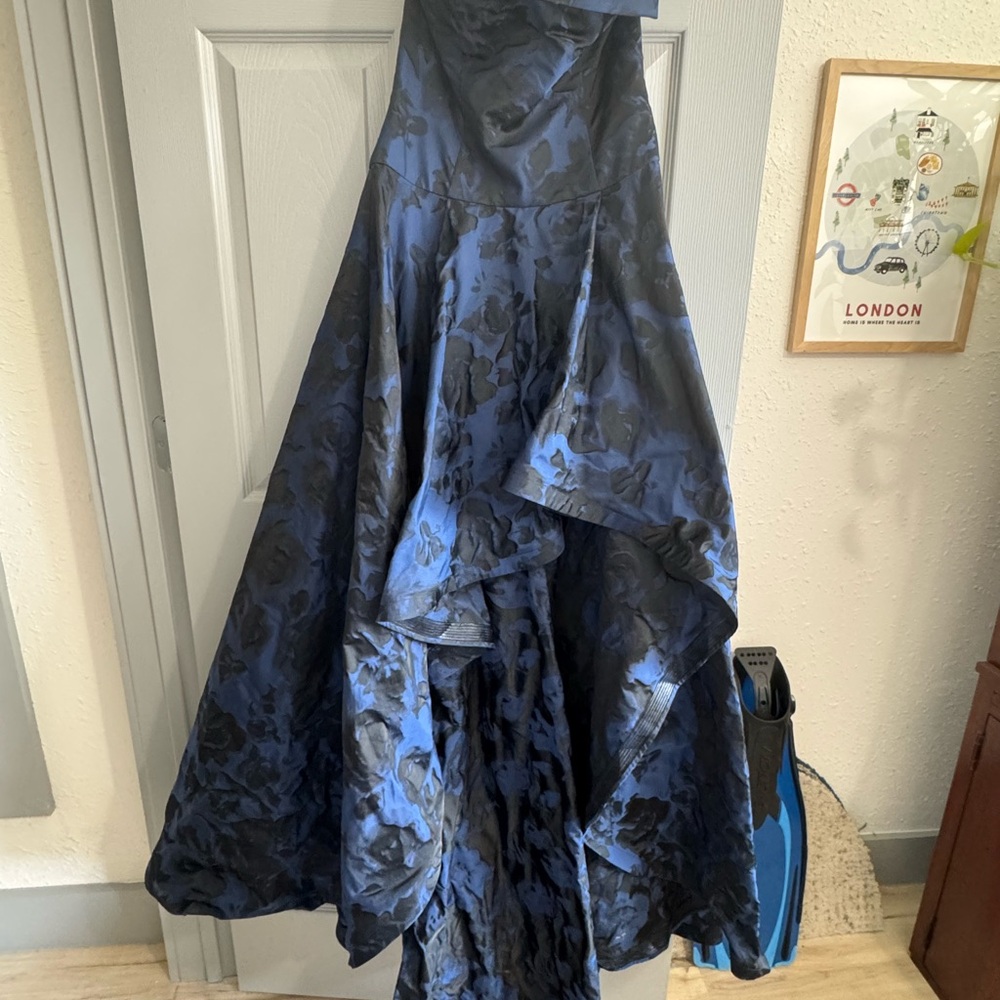 Nicole Bakti Midnight Blue Satin Dress